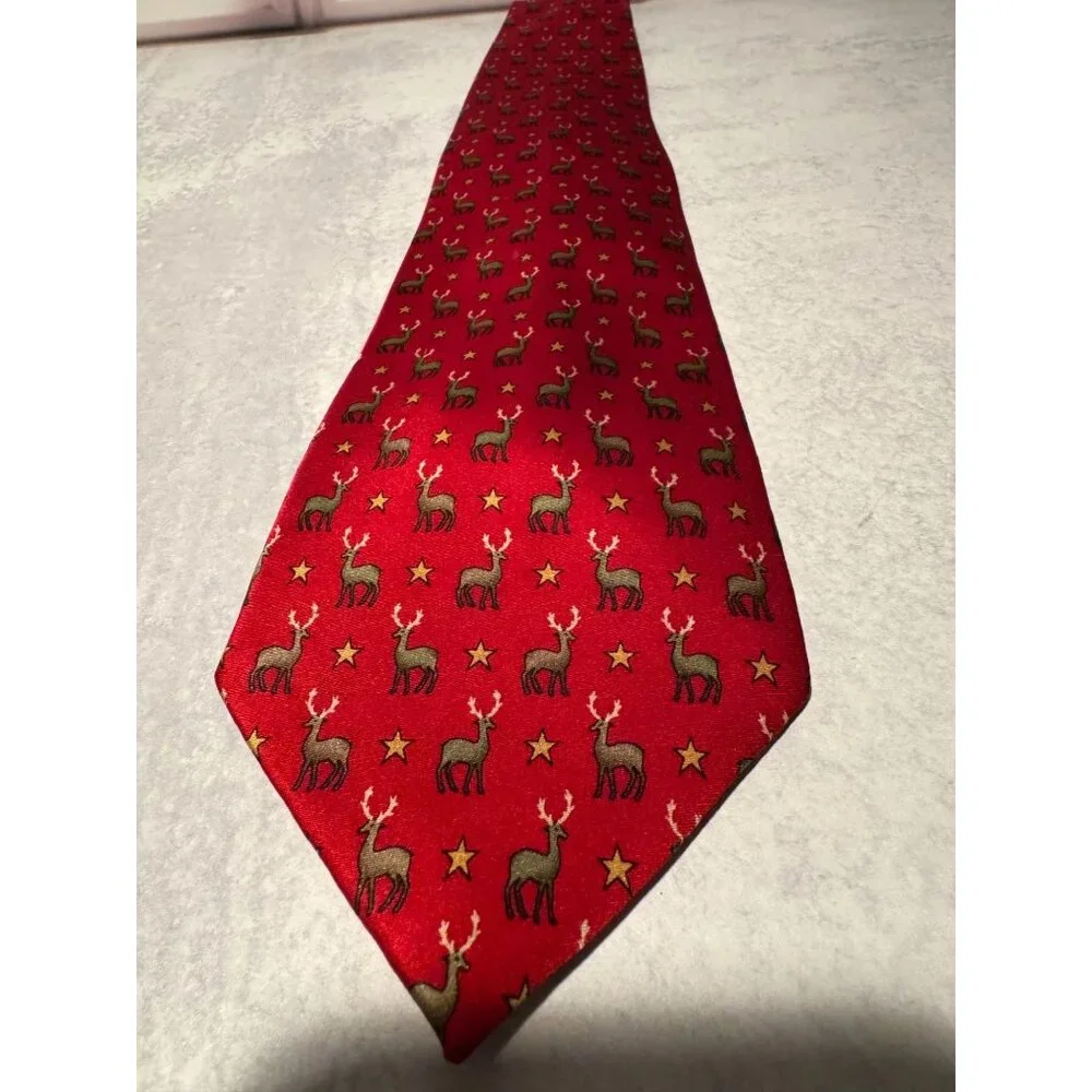 The Nature Conservancy Silk Tie –‎ Pampas Deer Print, Handmade in Korea